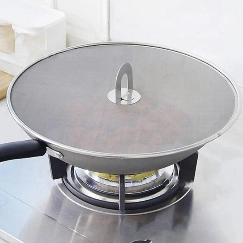 Protective Anti Corrosion Protector Pot Lid Filter Splash Guard Stainless Steel Pan Splatter Screen for Frying