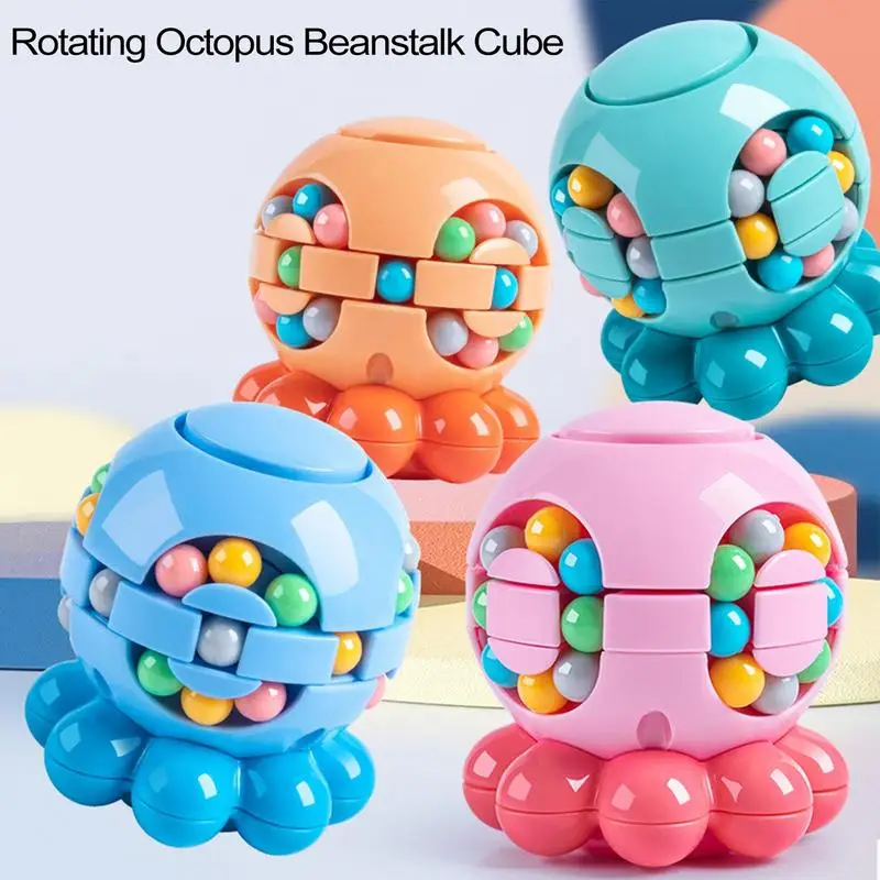 

Magic Bean Cube Spinner Magic Rotating Bean Puzzle Cube Game Fingertip Fidget Stress Relief Game Montessori Education kid Toys