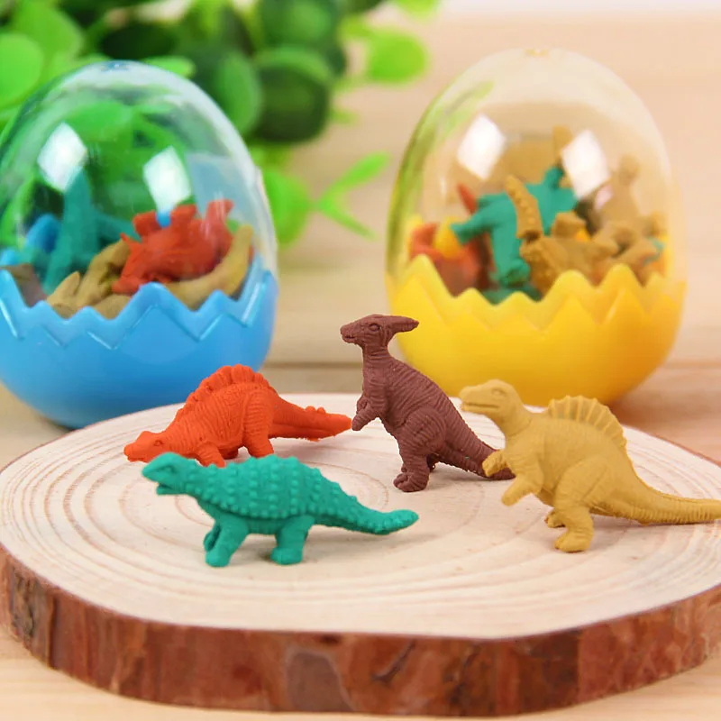 1PCS，Cute dinosaur egg rubber Korean creative student award Yiwu small commodity wholesale mini rubber. Color random.