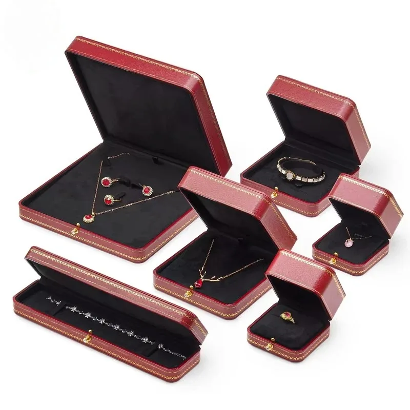 (No logo) Octagonal Wedding Ring Box: Red Leatherette Paper, Elegant for Ring Storage & Premium Wedding Gift Presentation