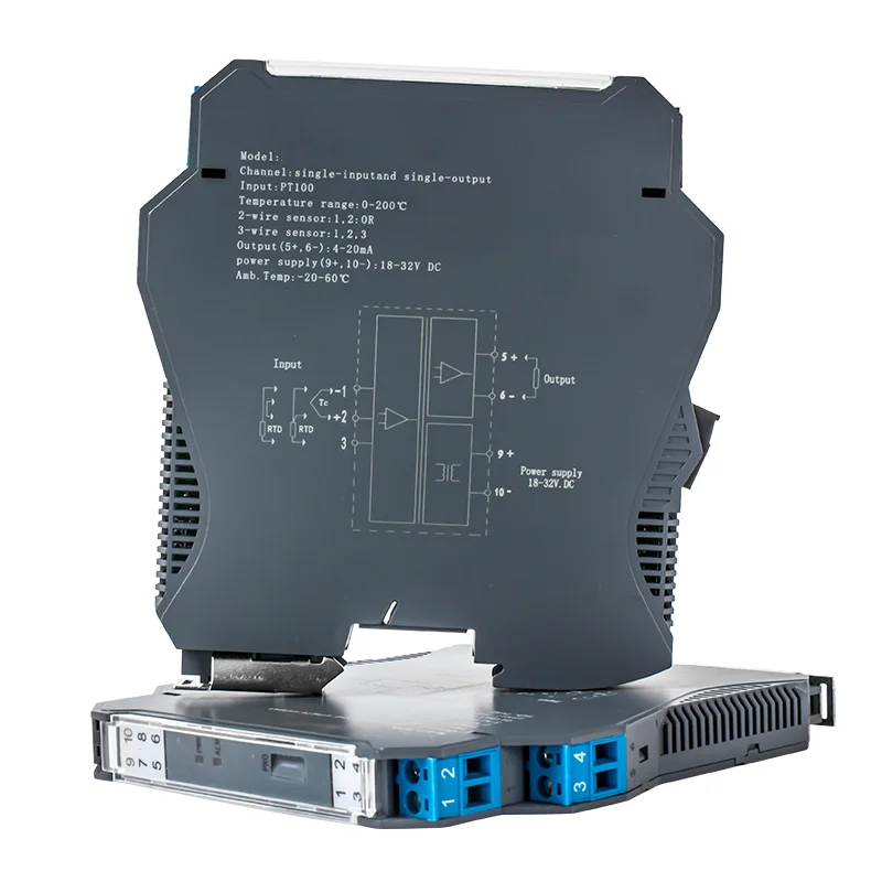 PT100 PT1000 Temperaturtransmitter 4-20mA RTD Temperaturmodul Signalkonverter DIN-Schienenmontage – Detail 2