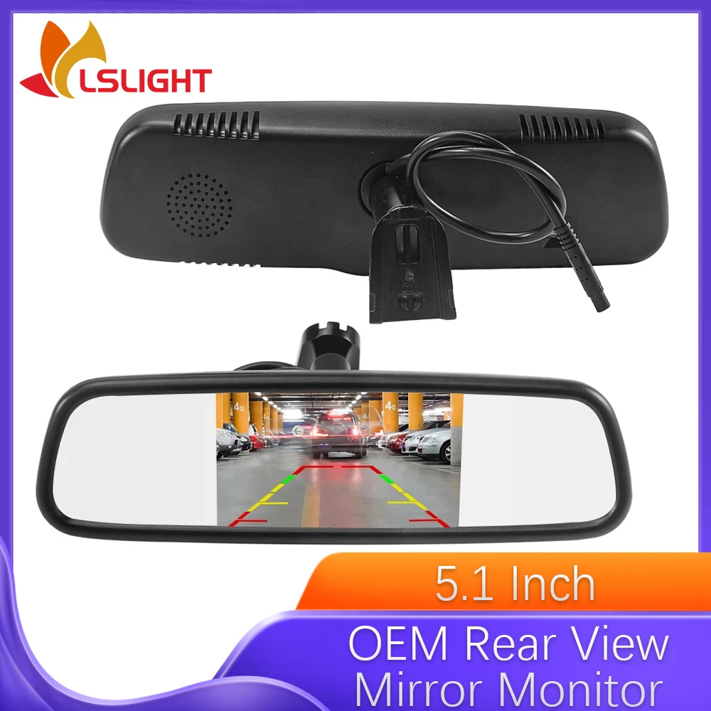 5,1-дюймовый зеркальный монитор заднего вида для Toyota Camry Hyundai Tucson, цветной TFT ЖК-экран, OEM, поддержка AHD CVBS, вход камеры 5,1-дюймовый зеркальный монитор заднего вида для Toyota Camry Hyundai Tucson, цветной TFT ЖК-экран, OEM, поддержка AHD CVBS, вход камеры