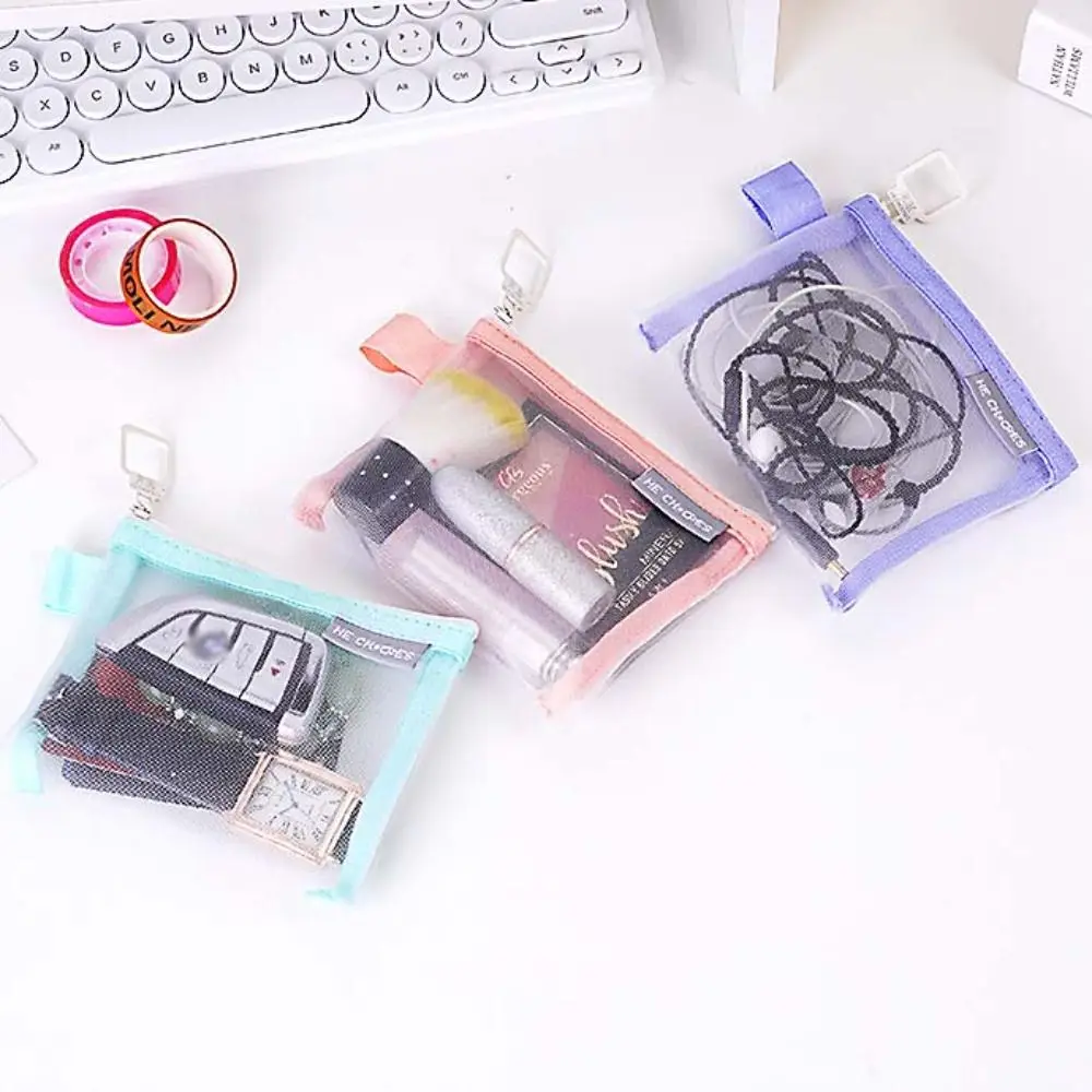 Change Storage Bag Clear Mesh Bag Coin Bags Pencil Bag Mini Coin Purse Sanitary Napkin Storage Bag Small Item Bag