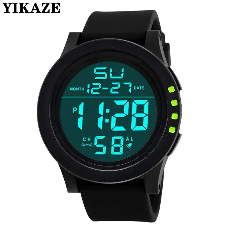 YIKAZE Digital Watches Men's Sports Watch 30M Waterproof Multifunction Fitness Electronic Watch Military Clock Watch for Man kid