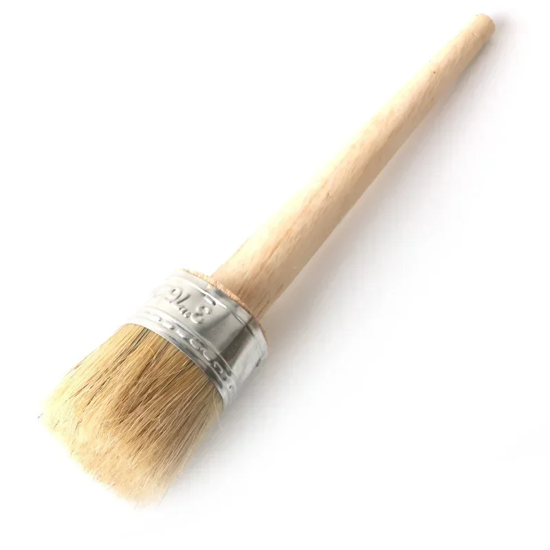 

Round Bristle Chalk Oil Paint Painting Wax Brush with 50mm Head diameter, 1pcs, Wooden Handle, Top quality, Artist