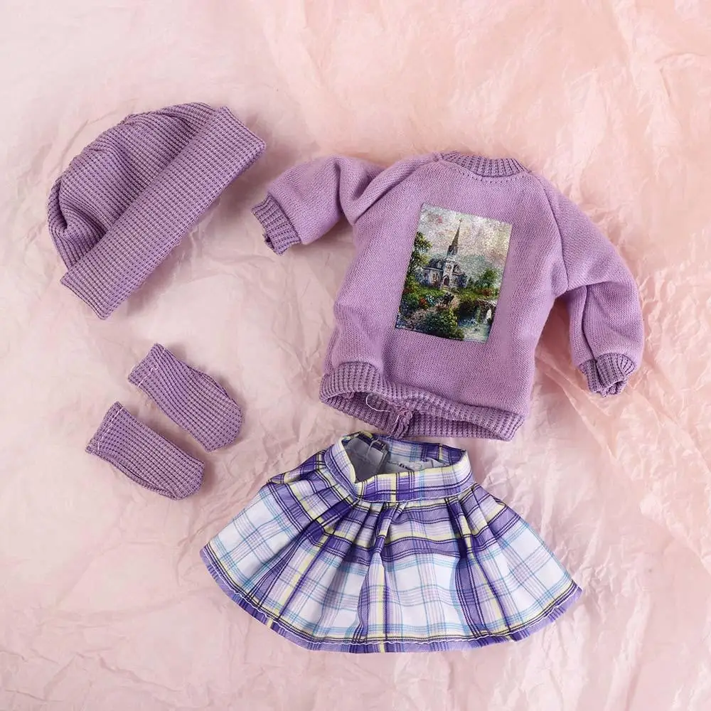 Diy Fashion Princess Doll Clothes Trousers Hat Casual Clothes Set Cute Doll Plush Coat and Skirt 32cm Doll's Clothes