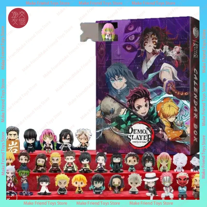 アニメアドベントカレンダー 24日間 鬼滅の刃 アクリルキーホルダー ブラインドボックス カウントダウンギフト ファン向け 2Dフラットアクリルチャーム コレクタブル