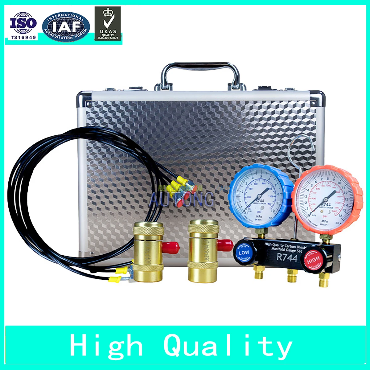 

R744 High Quality Carbon Dioxide CO2 Manifold Gauge Set 3Way AC Diagnostic for Refrigeration Freon Charging