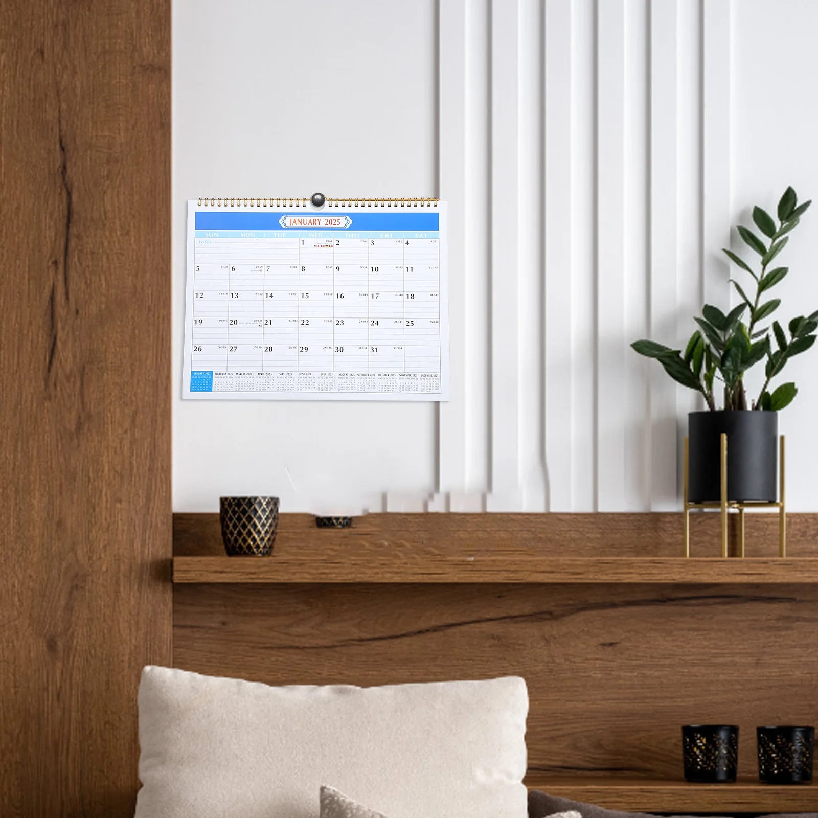 Wall 2024 Monthly Planner Spiral For Home Office Dorm Use Schedule Organizer English Wall Calendar Hanging