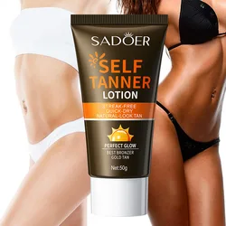 Self Tanning Cream Fast Body Face Self Tanner Fake Tan Cream Solarium Makeup Foundation Bronzer Nourishing Lotion Skin Care 50g