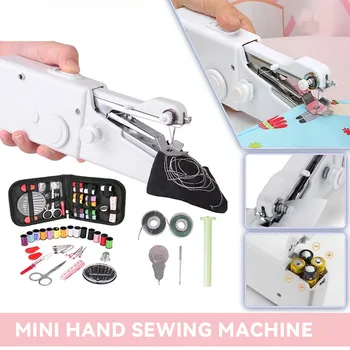 빠른 수리 DIY 옷 바느질 손 재봉틀, 미니 손 재봉틀, 휴대용 전기 바느질