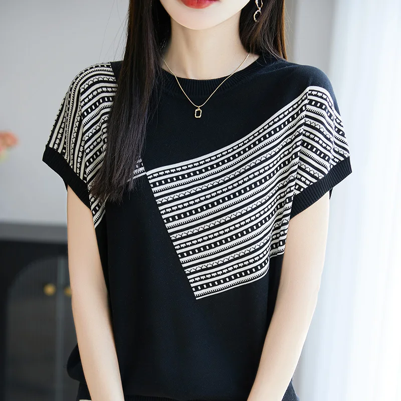 صيف جديد أزياء المرأة قصيرة الأكمام ليوسيل سترة المرأة فضفاضة ضئيلة تي شيرت