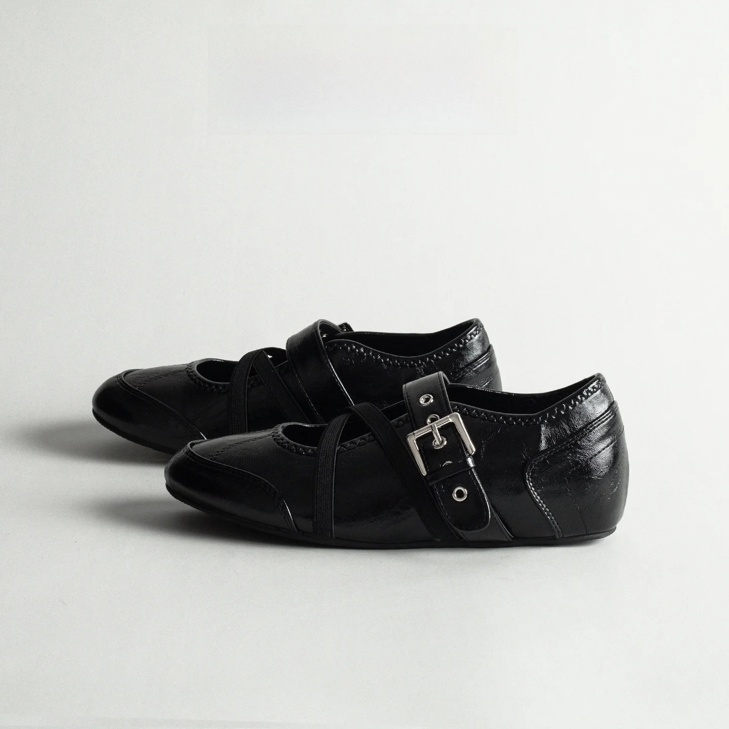 

Leather Mary Jane Ballet Flats Women's Spring 2026 New Style Increased Height Casual Slip-On Shoes Korean Version round Toe