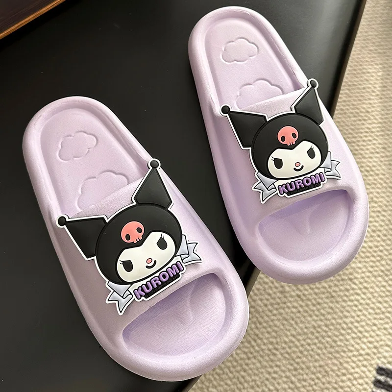 Soft EVA Sole Cartoon Cute Slippers Comfortable Thick Kuromi Melody Cinnamoroll Antislip Sweet Style image 3