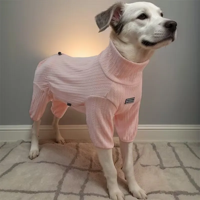 Четырехногие пижамы для домашних животных, эластичные пижамы для больших собак, теплый свитер с высоким воротом, домашняя одежда, одежда Damai, удобный лабрадор-ретривер
