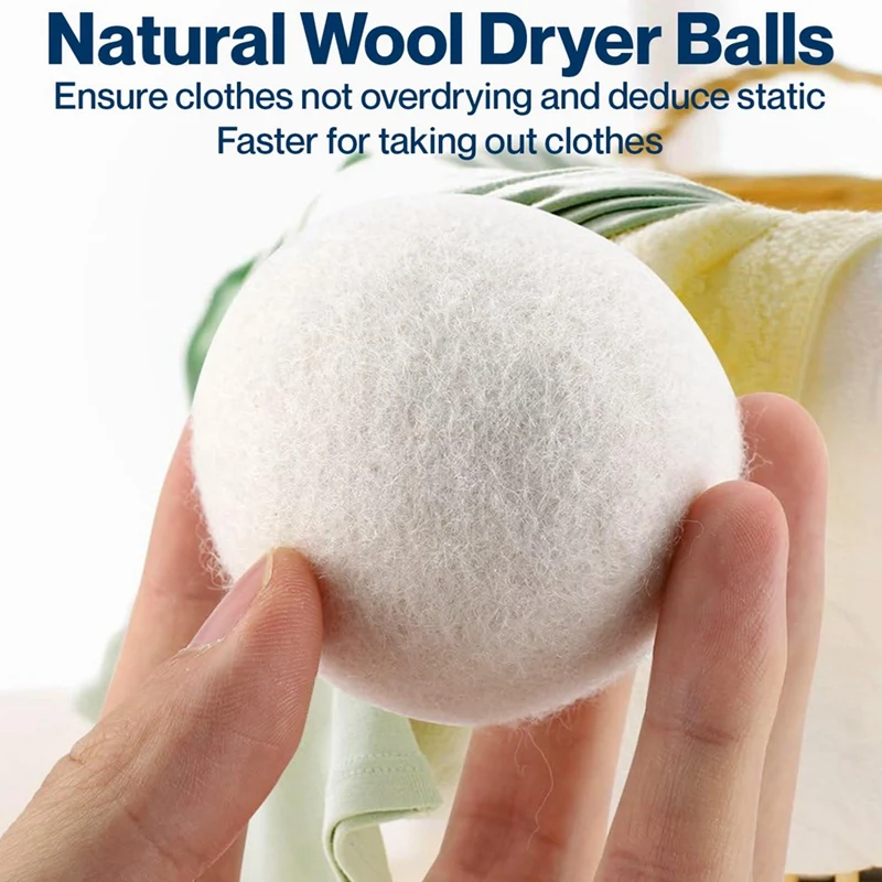 ウールlintリムーバードライヤーボール、乾燥シートを交換するためのウールで作られたプレミアムナチュラルで製造、使いやすい、6個