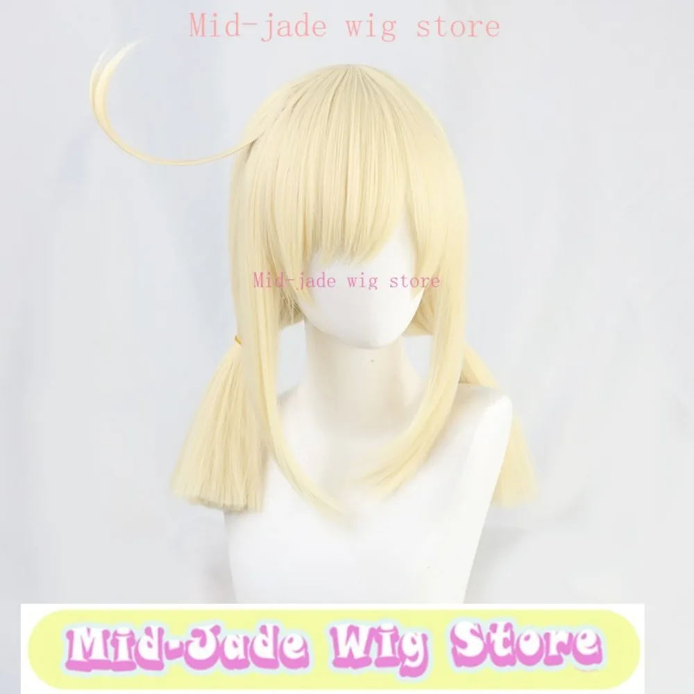 

JadeGenshin Impact Klee Cosplay Wig Gold Double Tailed Synthetic Hair Heat Resistant Fiber Anime Cosplay Party Costume Props
