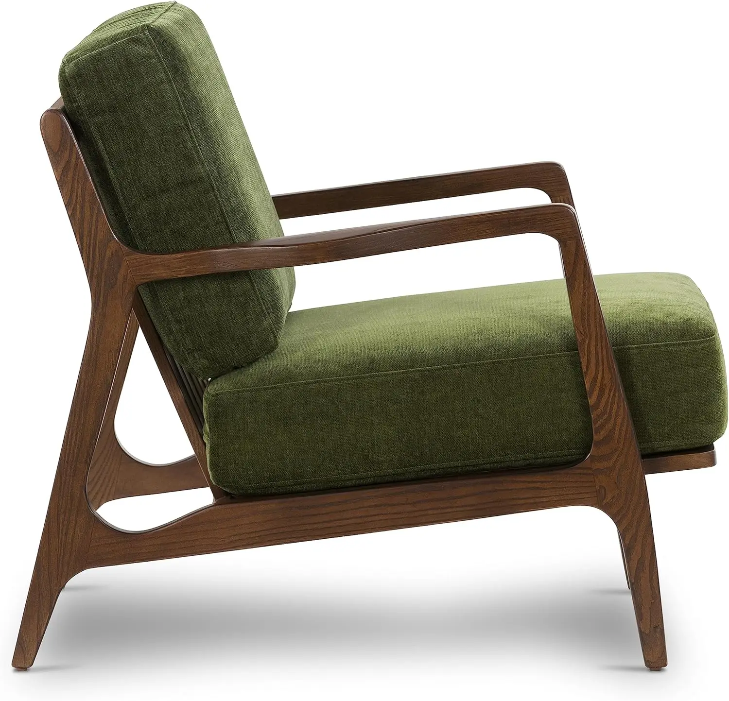 Chaise longue Verity, velours vert vieilli