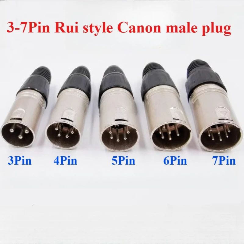 2Pcs/lot 3/4/5/6/7Pin Female/Male Straight Microphone Audio XLR Speaker Panel Mount Socket Connector - view 3