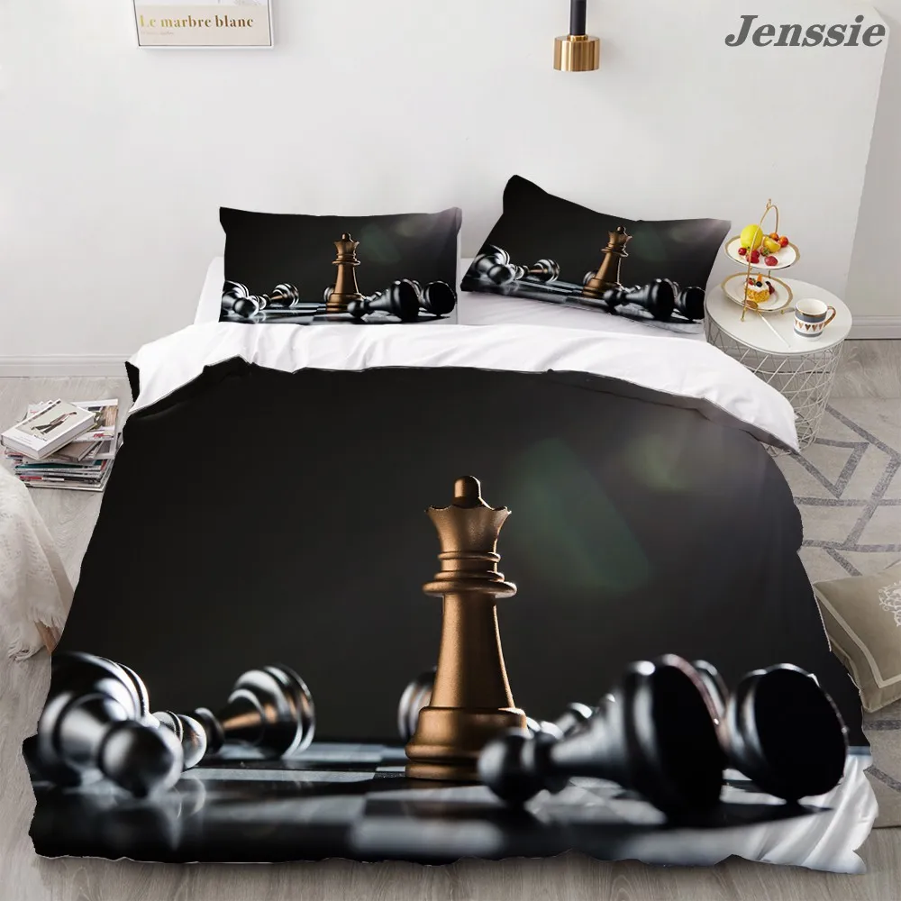 

Black White Checkerboard 3D Printed Bedding Set Chess Quilt Cover Adult Duvet Cover 2/3 Piece Luxury Quilt Cover with Pillowcase