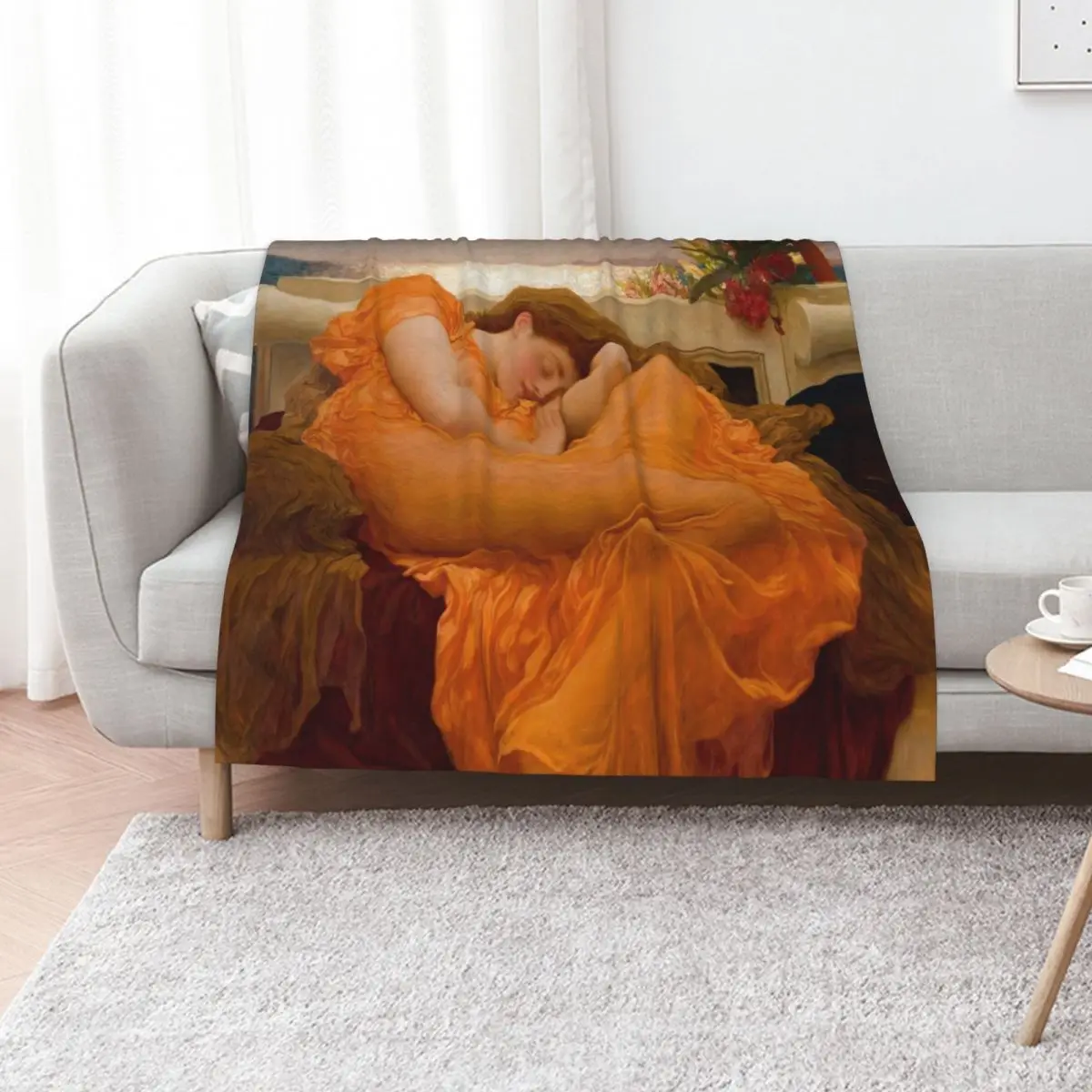 Flaming June by Frederic Leighton Throw Blanket Baby Beautifuls Decorative Sofa Luxury Thicken Hairys Custom Blankets
