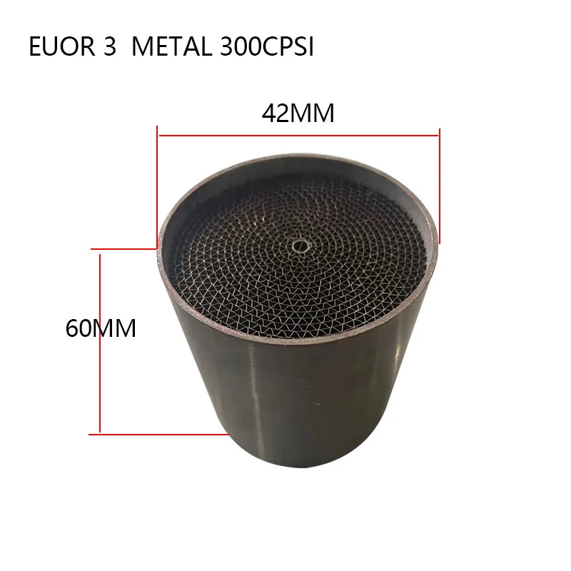 42*60mm Motorcycle Exhaust Pipe EURO 3 Catalyst Metal 300cpsi for Motorcycle 300 Cell Catalyst