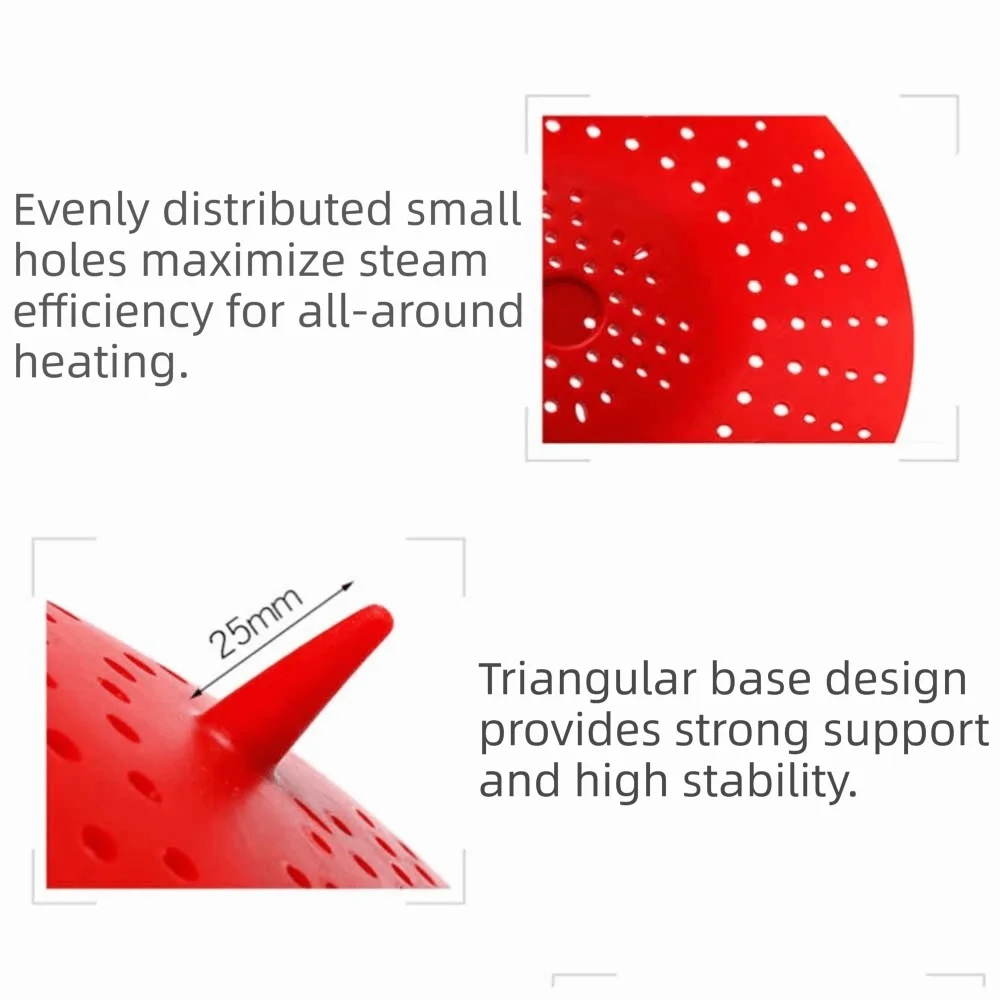 

Reusable Silicone Steamer Basket Heat Resistant Non-Stick Food Steamer Basket Easy Clean Multi-Layer Dumpling Steamer