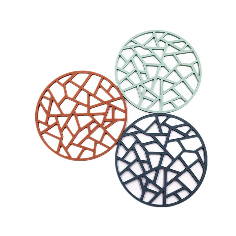 

2pcs Silicone Placemats Non-Slip Heat Resistant Mats Bowl Pads Coasters Table Mats For Kitchen Dining Grey Pink Easy