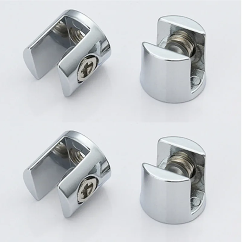 4pcs Glass Clamp Glass Plated Brackets Zinc Alloy Chrome finish Shelf Holder Support Brackets Clamps For 6-8mm/ 8-10mm/ 10-12mm