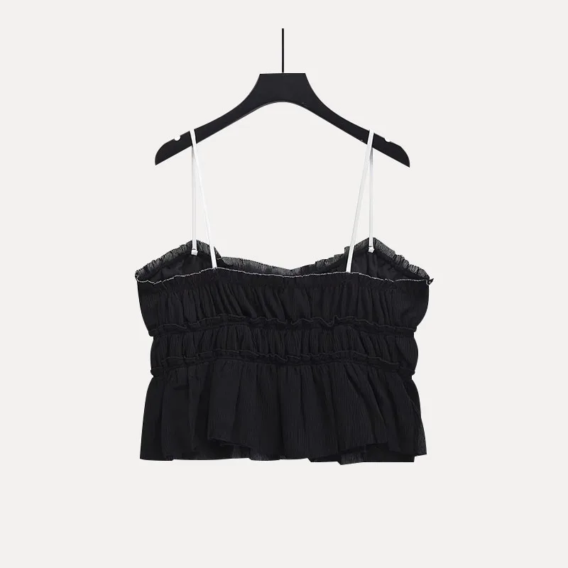 

Sweet Sle Women's Vest Top with Waist-Cinching V-Ne Small Bow Tie Design Spring 2025 New Arrival Polyester Fiber 00%