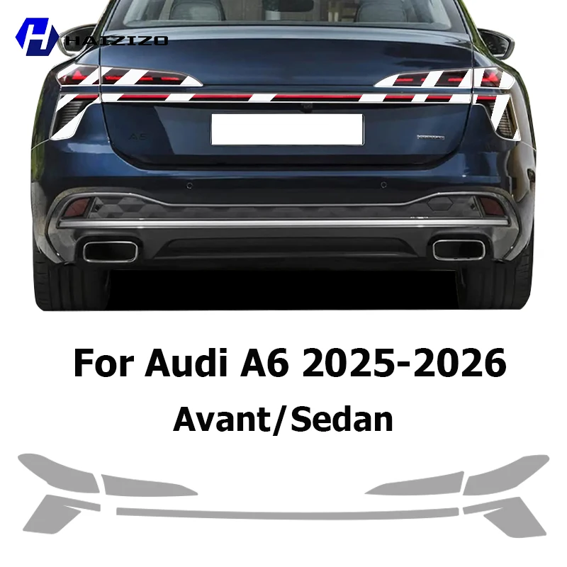 For Audi A6 2025-2026 Smoke Black TPU Taillight Protective Film Anti-Scratch & UV Resistant Easy Install Vinyl Wrap Kit refit