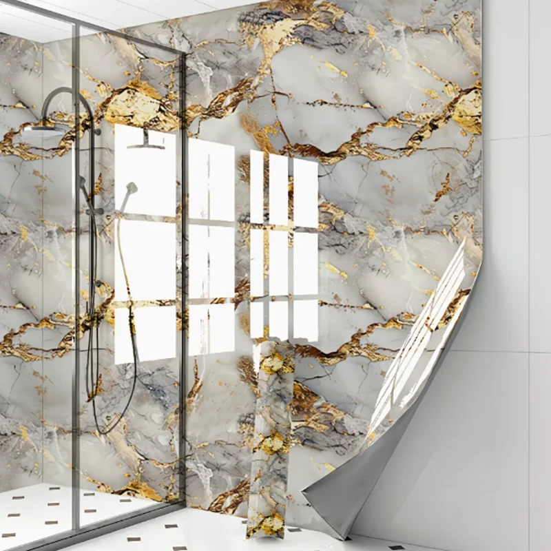 

Waterproof Heat‑Resistant Luxury Golden Marble Wall Sticker Self‑Adhesive Anti‑Scratch Anti‑Fouling Easy Wipe Kitchen Cover