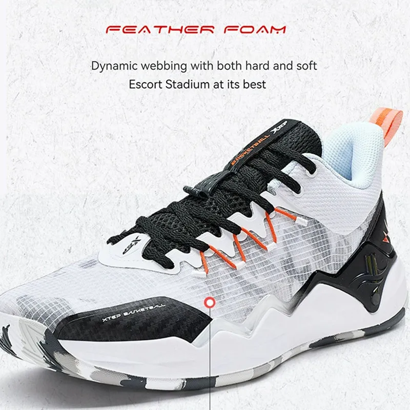 Xtep JLIN-TEAM Basketball Shoes For Men 2024 Summer Wear-Resistant Men's Sports Shoes Mid Top Support Sneakers 876219120005