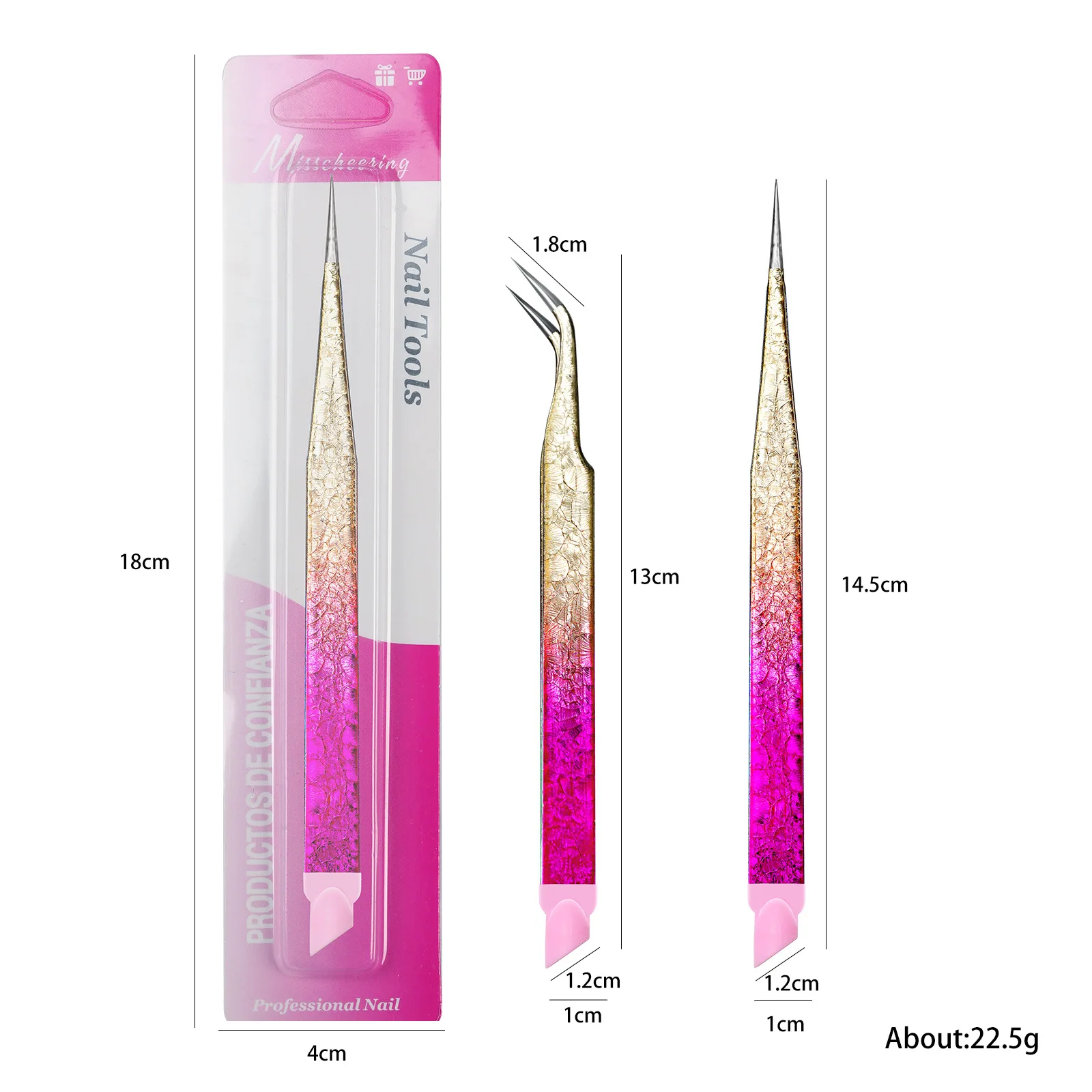 Multi-Purpose Eyelash Extension Tweezers – For False Eyelashes, Nail Stickers & Rhinestones, with Silicone Cushion Tip