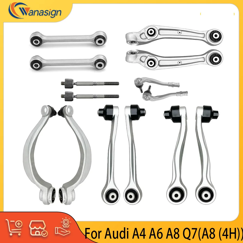 Suspension Part C5 C6 C7 B5 B8 B9 Lower Front Rear Upper Aluminum Alloy Control Arm Kit Compatible For Audi A4 A6 A8 Q7(A8 (4H))