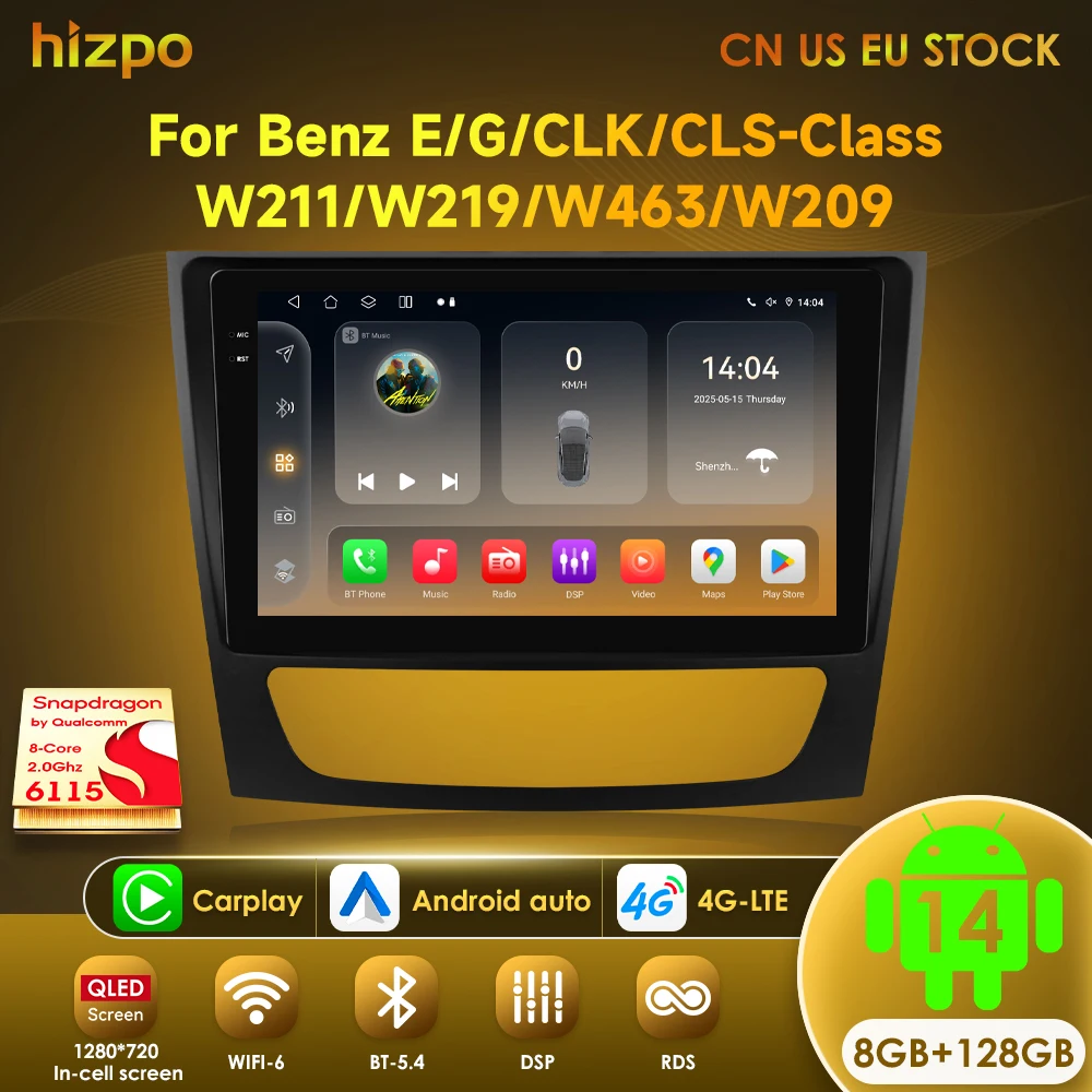 Hizpo SuperDeals Car Player For Mercedes Benz E-Class W211 E200 E220 E300 E350 E240 E270 E280 W463 W209 W219 Smart Auto Android