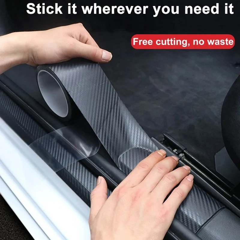 Universal Nano Carbon Fiber Protector Strip, Automotive Anti-Scratch Tape, Durable Car Door Sill Side Mirror Protective Film view 2
