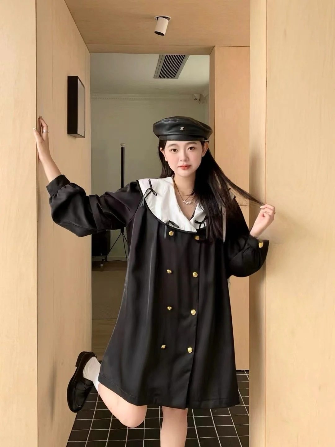 

Очаровательная ветровка больших размеров с воротником-стойкой для полных женщин, осенне-зимняя, повседневная, с высокой талией, А-силуэт, длинный рукав