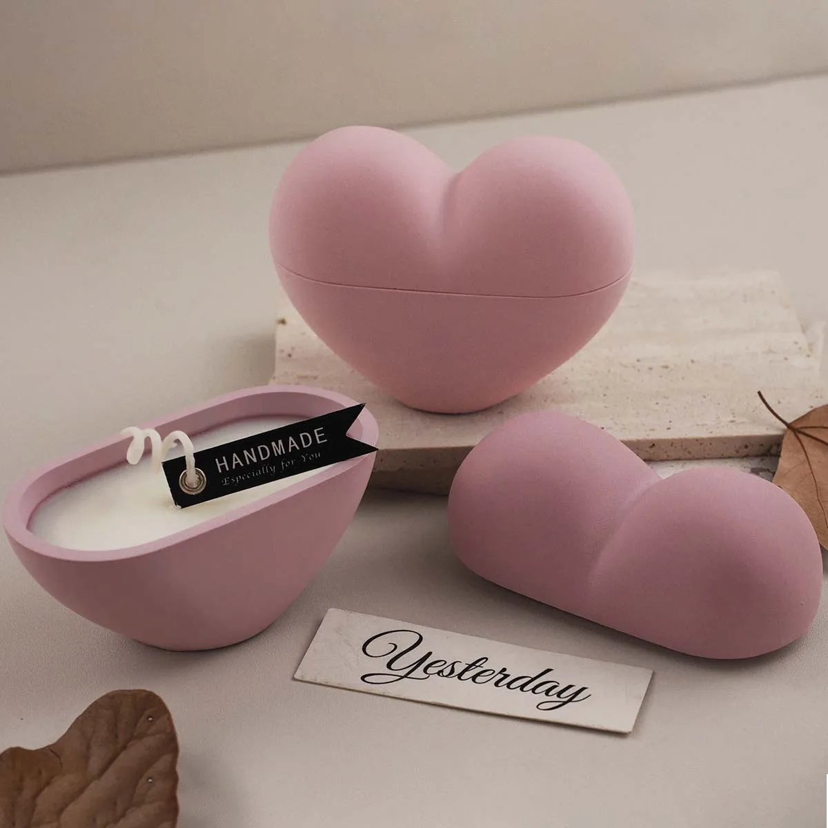 LoveCandleCupSiliconeMoldDIYValentine