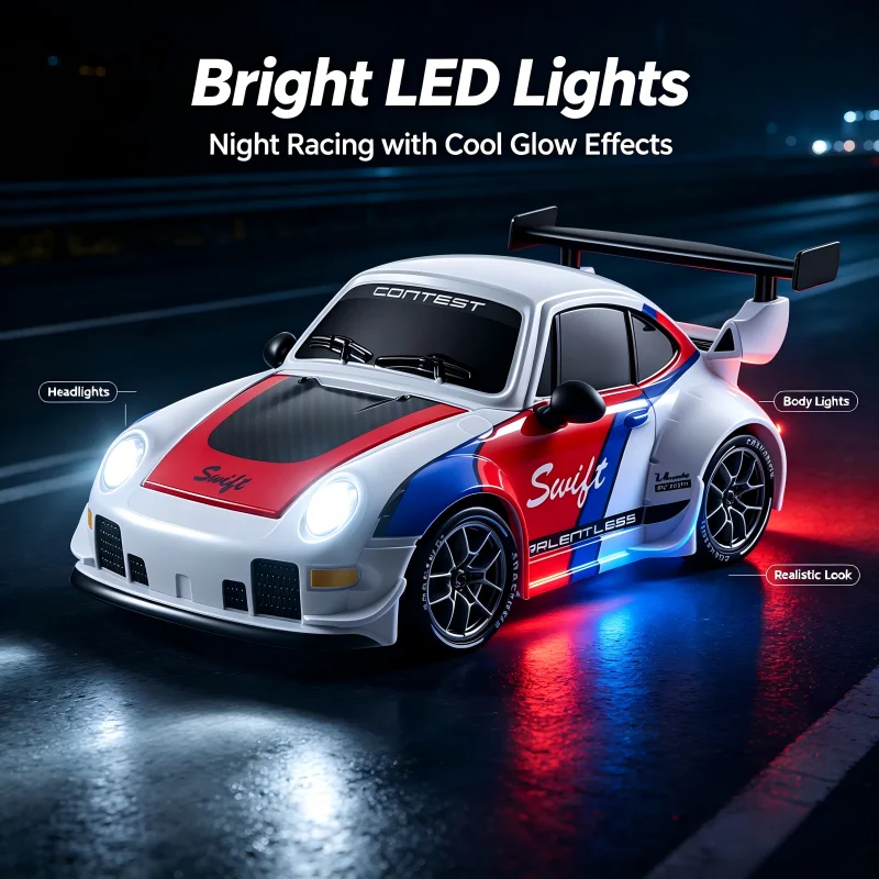 2026 New 4WD RC Car 1:24 Scale Four-wheel Drive Drift With Two Speed Settings 20 km/h LED Light Children Toys Rechargeable SG204 view 4