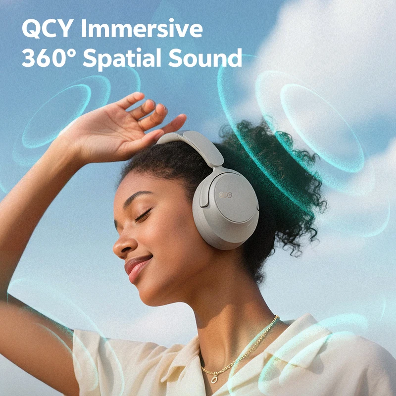 QCY H3S -56dB التكيف ANC فوق الأذن سماعة Hi-Res LDAC صوت محلي سماعة لاسلكية بلوتوث 6.0 المزدوج سائق 102H سماعة #6