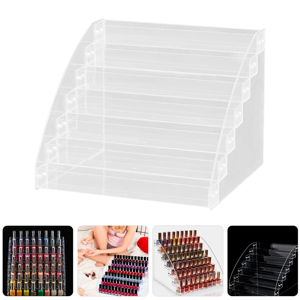 

7-Layer Acrylic Holder Rack Display Stand For Lipstick Storage Nail Organizer Easy Access Durable Minimalist Design