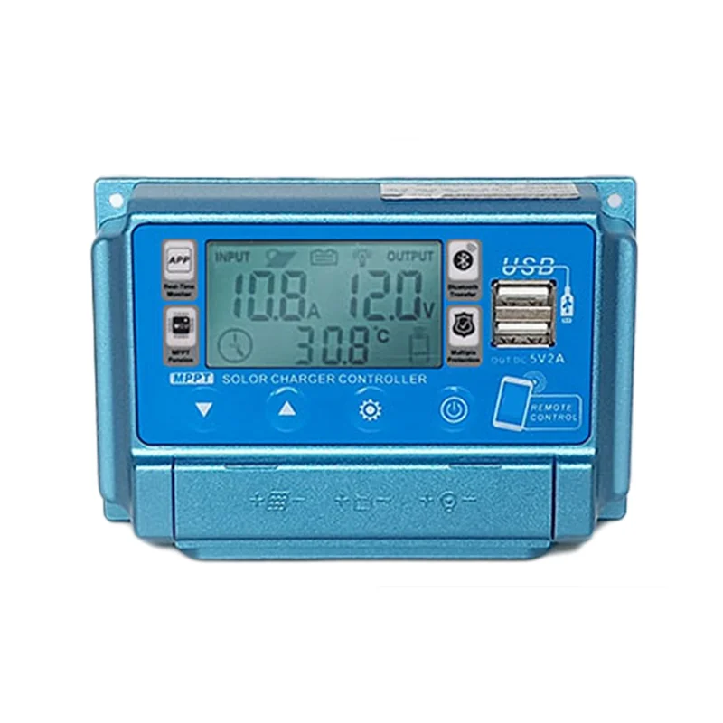【الأفضل مبيعًا】وحدة تحكم شاحن بالطاقة الشمسية Wifi+BT 12 فولت/24 فولت/36 فولت/48 فولت/60 فولت شحن M PPT وحدات تحكم LCD مزدوجة USB 5 فولت وحدة تحكم الإخراج #2