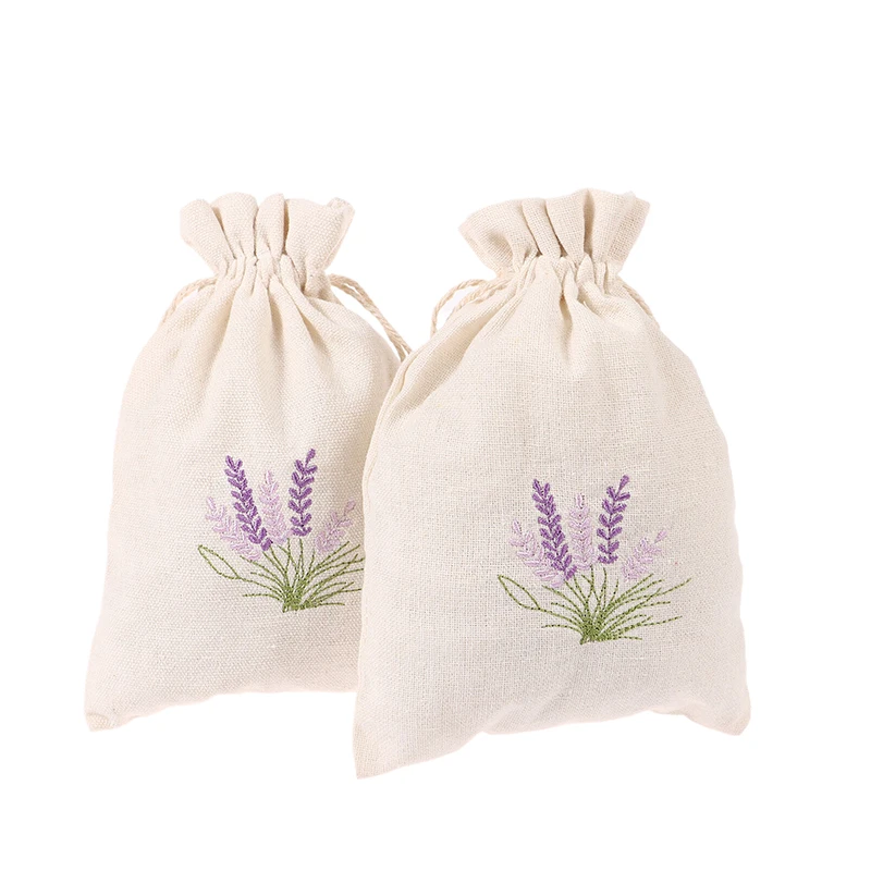 10Pcs/1Pc  Small Gift Drawstring Wrapping Perfume Holders Canvas Satchel Lavender Bag Packing Pouches Car Packing Sachet Bag