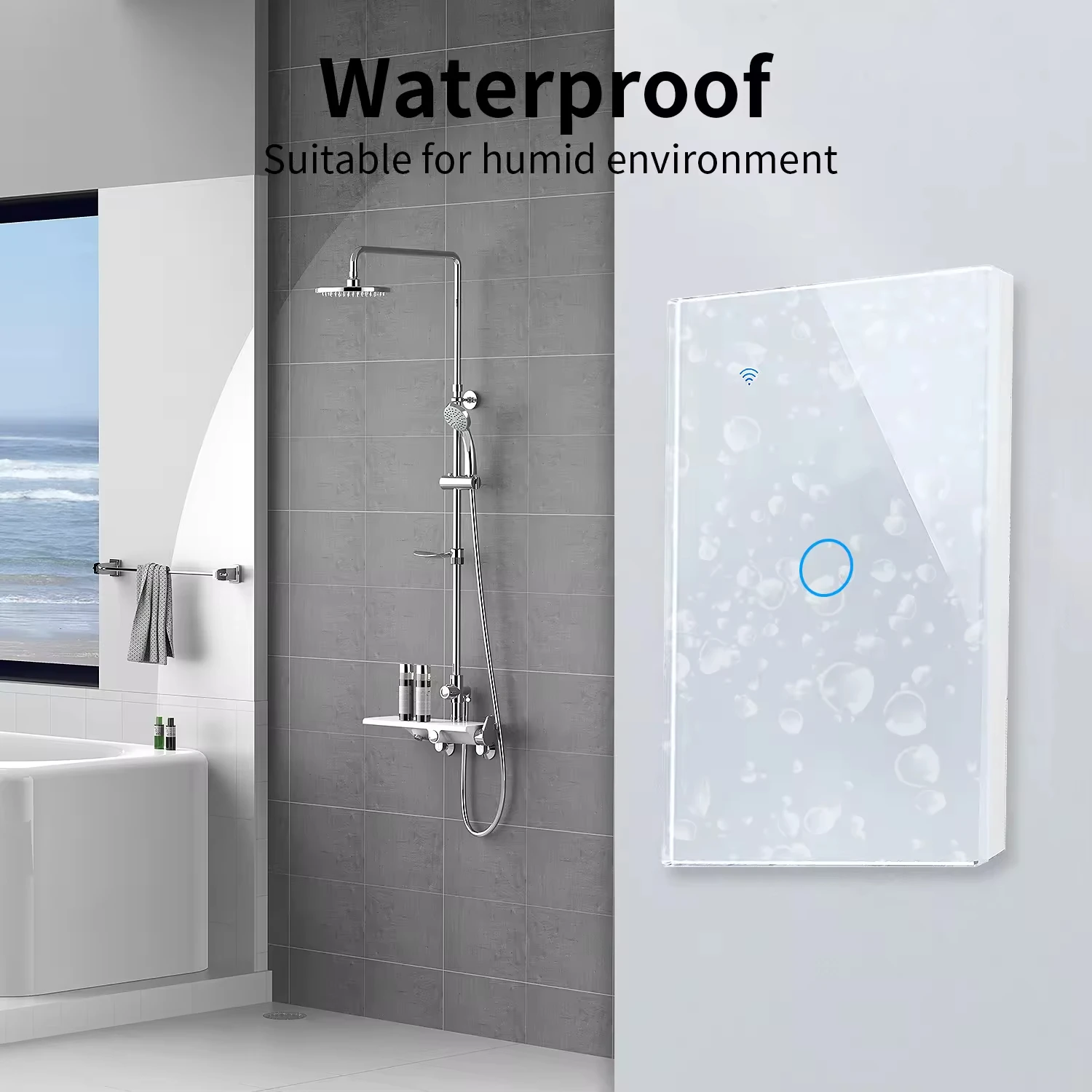 Interruttore da parete intelligente, timer di controllo dell'applicazione della vita intelligente WiFi, interruttore della luce in vetro touch wireless domestico, supporta l'infiltrazioni di Google