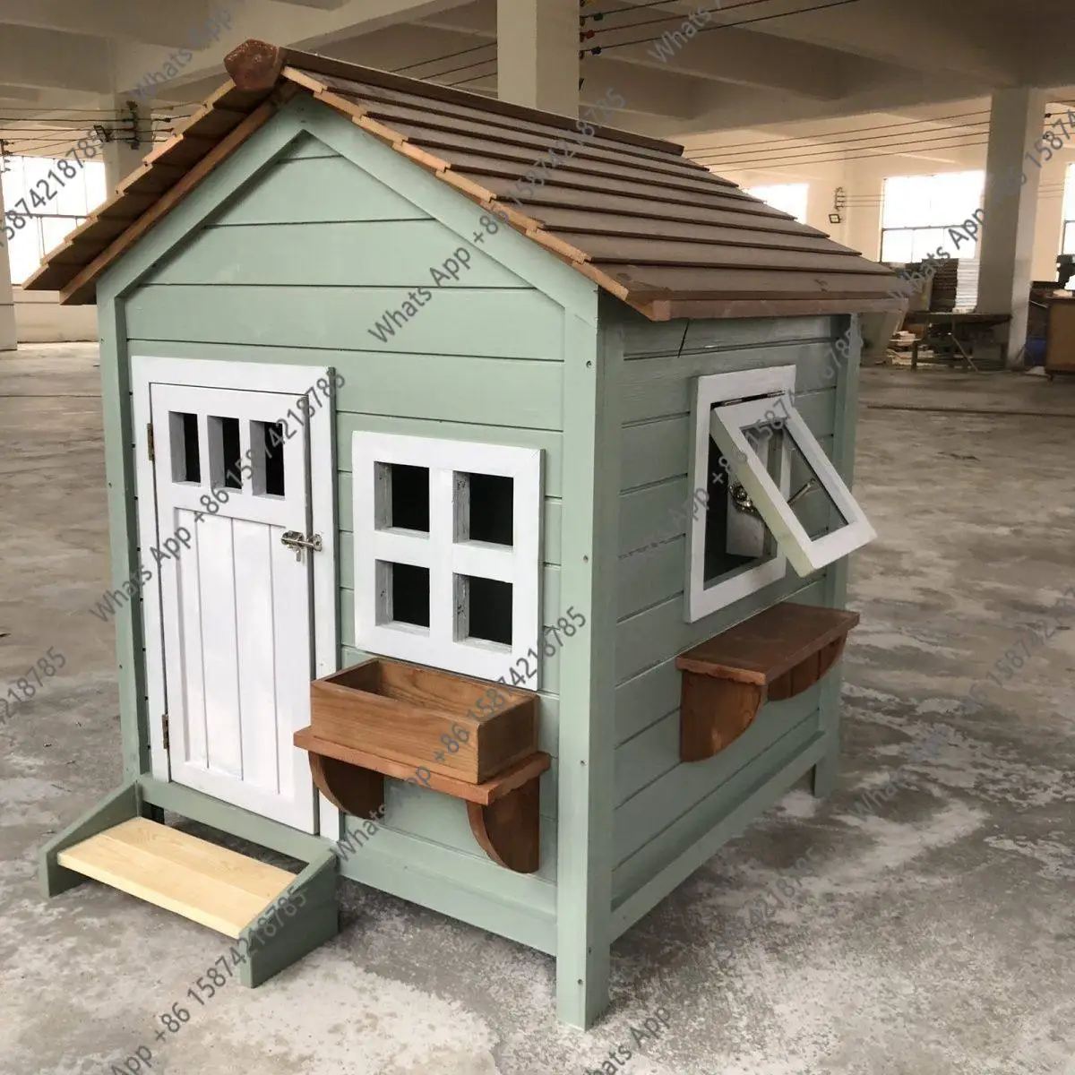 Large solid wood kennel outdoor waterproof and cold-resistant warm dog house pet dog cage dog villa four seasons pet nest rainpr