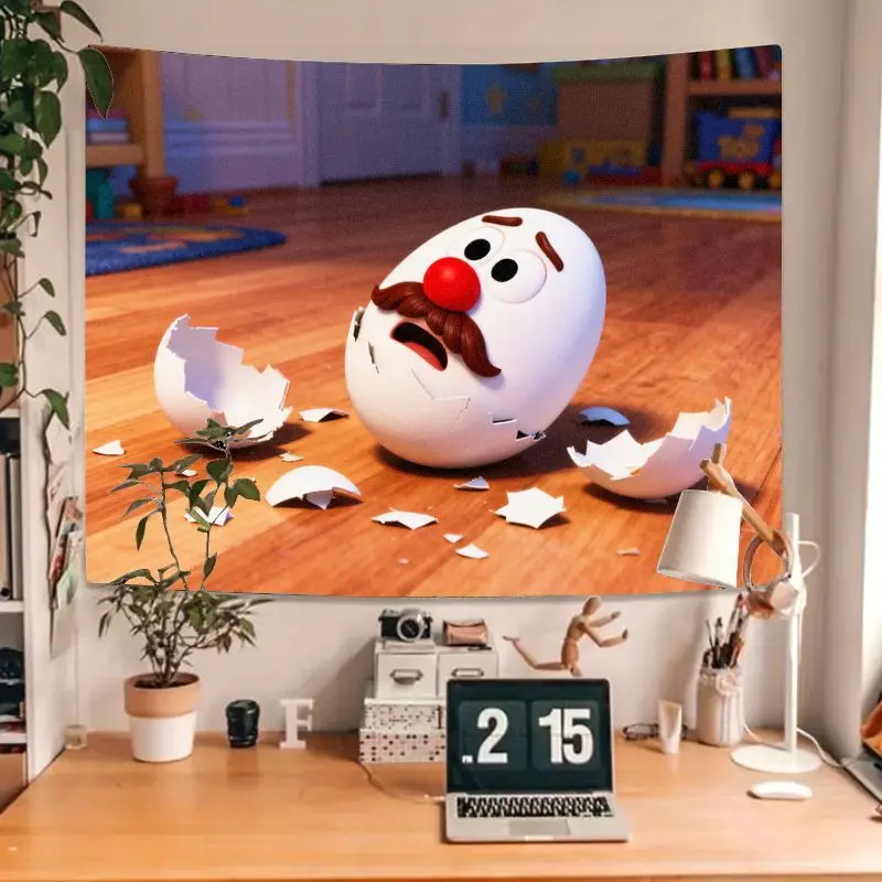 1 قطعة سنور في الأحذية هامبتي Dumpty مضحك متصدع البيض نسيج الحديثة البوليستر جدار الفن غرفة المعيشة غرفة نوم النوم ديكور هدية ل Mov