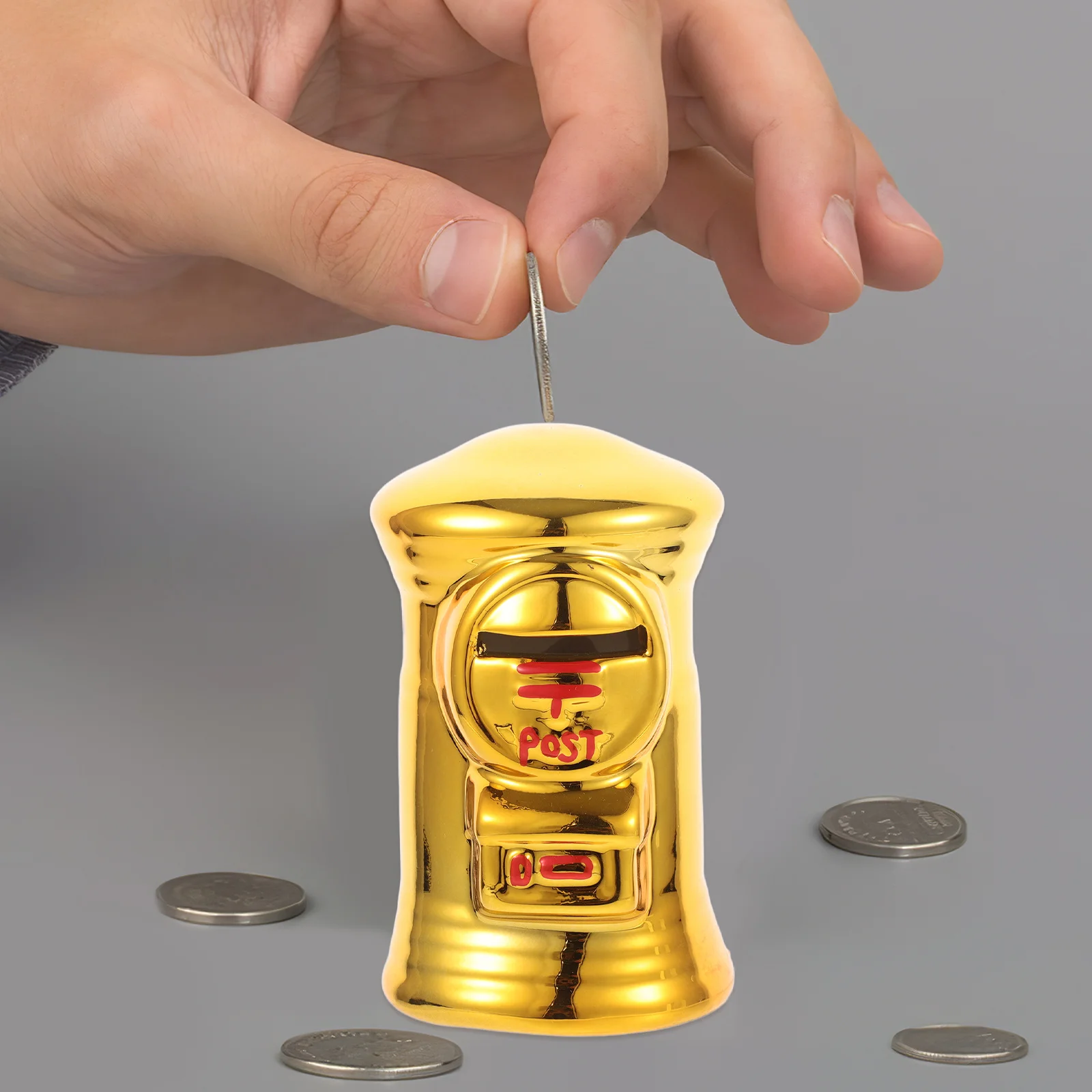 ديكور المنزل صندوق البريد عملة الحاويات إيداع زجاجات البنك سطح المكتب صفيح