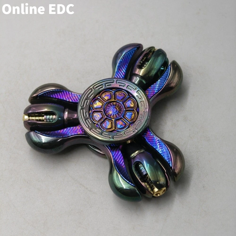 Pre-owned CHIMAGO EDC Jing Lun Timascus Easter Egg Fidget Spinner Fidget Toys For Adults Three-Bladed Fidget Spinner