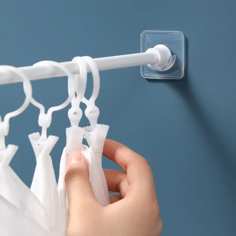 2 pezzi di plastica senza perforazione asta forte armadio asta di supporto telaio asta telescopica gancio asta regolabile trasparente
